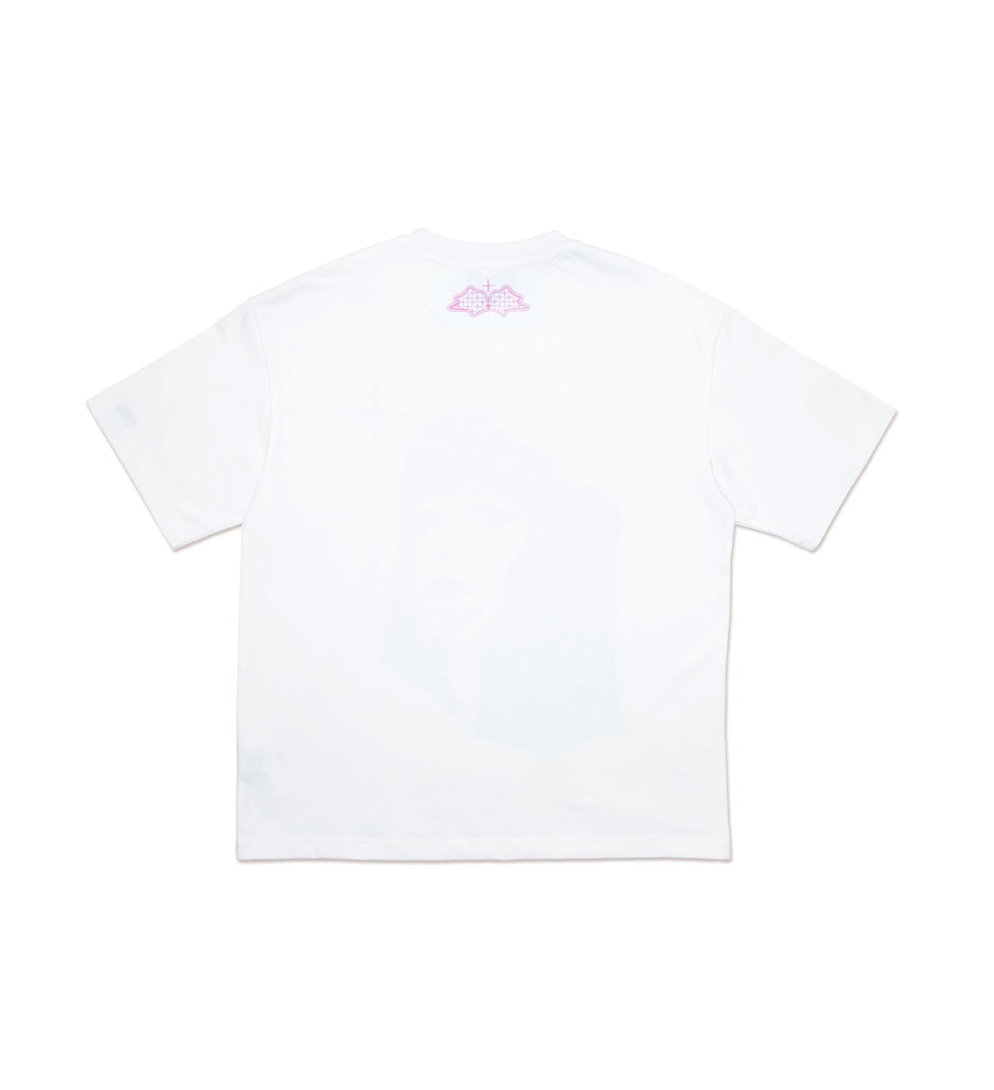 Back of a white blem idol shirt