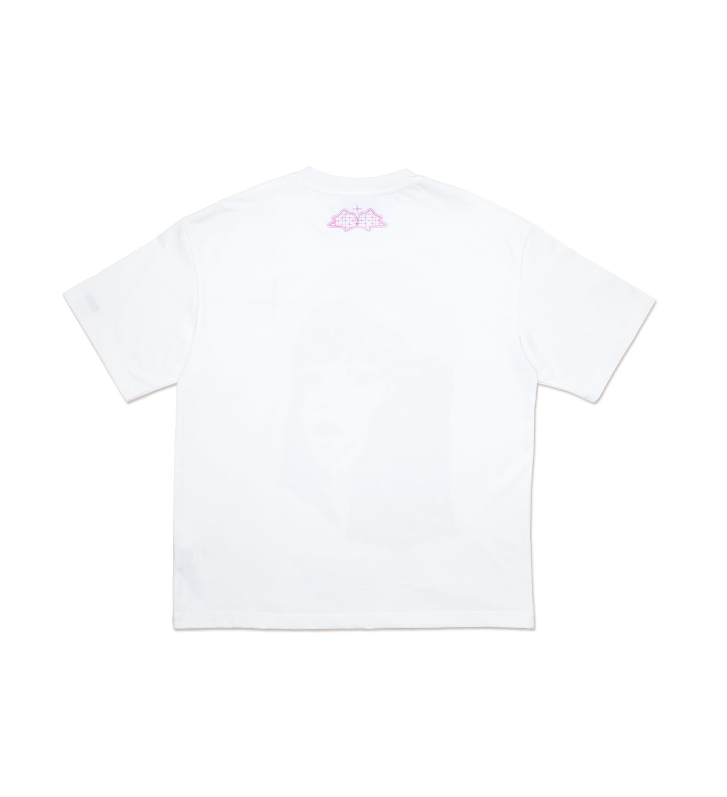 Back of a white blem idol shirt